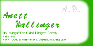 anett wallinger business card